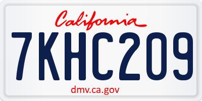 CA license plate 7KHC209