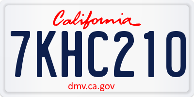 CA license plate 7KHC210