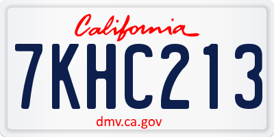 CA license plate 7KHC213