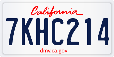 CA license plate 7KHC214