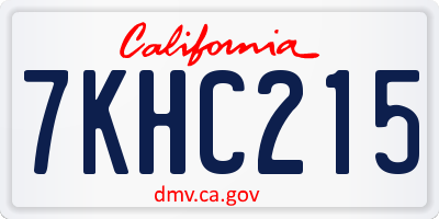CA license plate 7KHC215