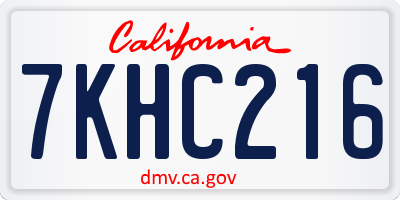 CA license plate 7KHC216