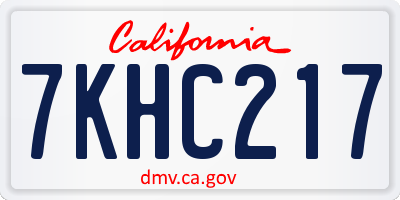CA license plate 7KHC217