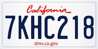 CA license plate 7KHC218