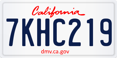 CA license plate 7KHC219
