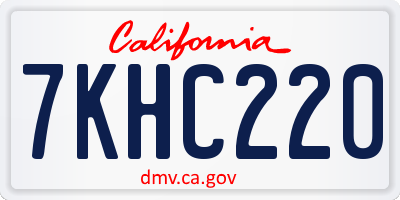 CA license plate 7KHC220
