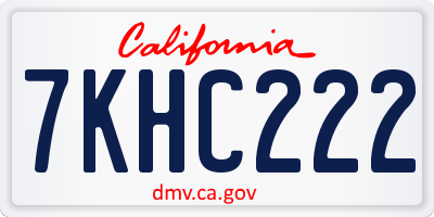 CA license plate 7KHC222