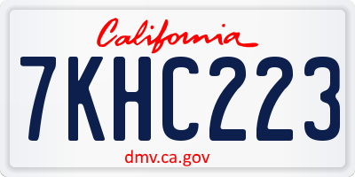 CA license plate 7KHC223