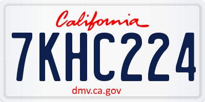 CA license plate 7KHC224