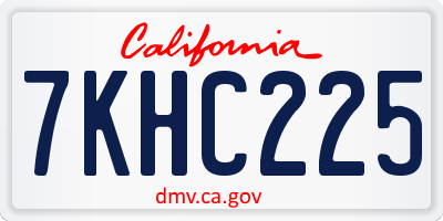 CA license plate 7KHC225