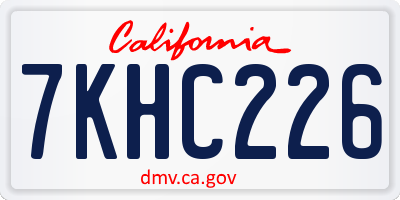 CA license plate 7KHC226