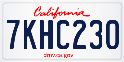 CA license plate 7KHC230