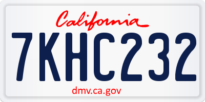 CA license plate 7KHC232