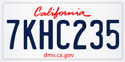 CA license plate 7KHC235