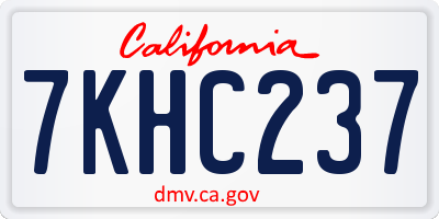 CA license plate 7KHC237
