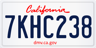 CA license plate 7KHC238