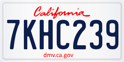 CA license plate 7KHC239
