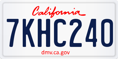 CA license plate 7KHC240