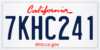 CA license plate 7KHC241