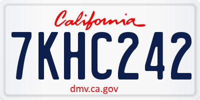 CA license plate 7KHC242