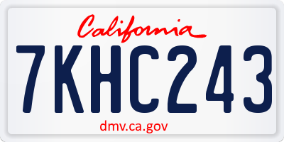 CA license plate 7KHC243