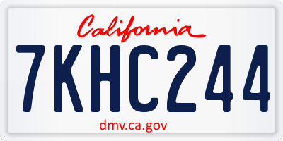 CA license plate 7KHC244
