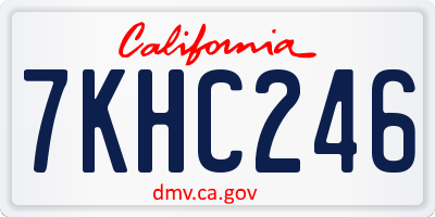 CA license plate 7KHC246