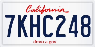 CA license plate 7KHC248