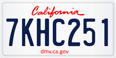 CA license plate 7KHC251