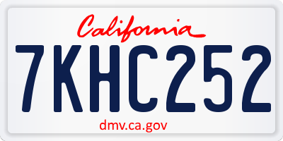CA license plate 7KHC252