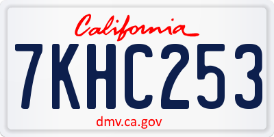 CA license plate 7KHC253