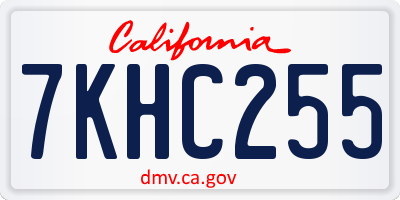 CA license plate 7KHC255