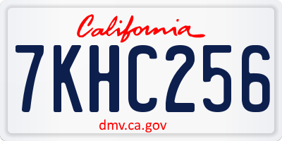 CA license plate 7KHC256