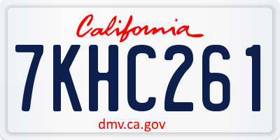 CA license plate 7KHC261