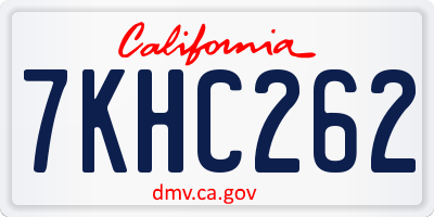 CA license plate 7KHC262