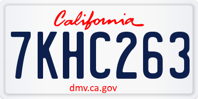 CA license plate 7KHC263