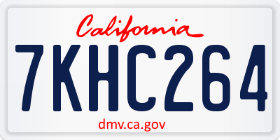 CA license plate 7KHC264