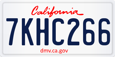 CA license plate 7KHC266