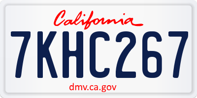 CA license plate 7KHC267