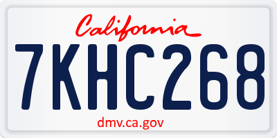 CA license plate 7KHC268