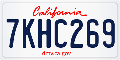 CA license plate 7KHC269