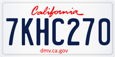 CA license plate 7KHC270