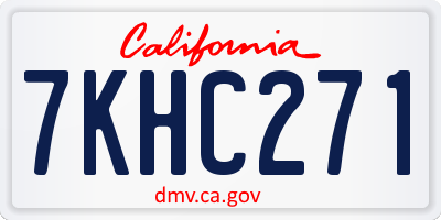 CA license plate 7KHC271
