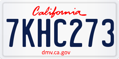 CA license plate 7KHC273
