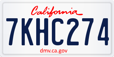 CA license plate 7KHC274