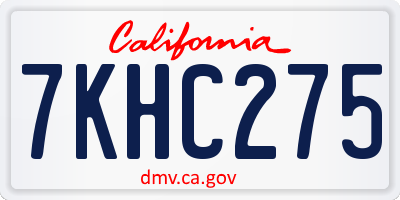 CA license plate 7KHC275