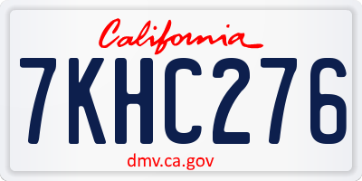 CA license plate 7KHC276