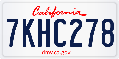 CA license plate 7KHC278