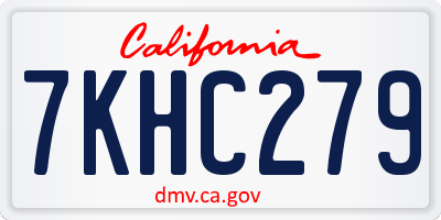 CA license plate 7KHC279