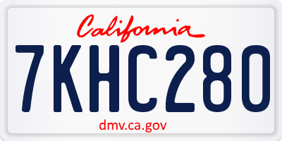 CA license plate 7KHC280